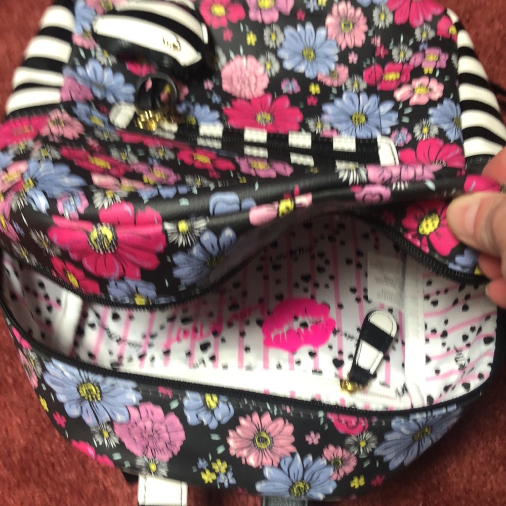 Luv Betsey Multi-Colored Floral Stripe Small Backpack - Faux Leather - Picture 9 of 13